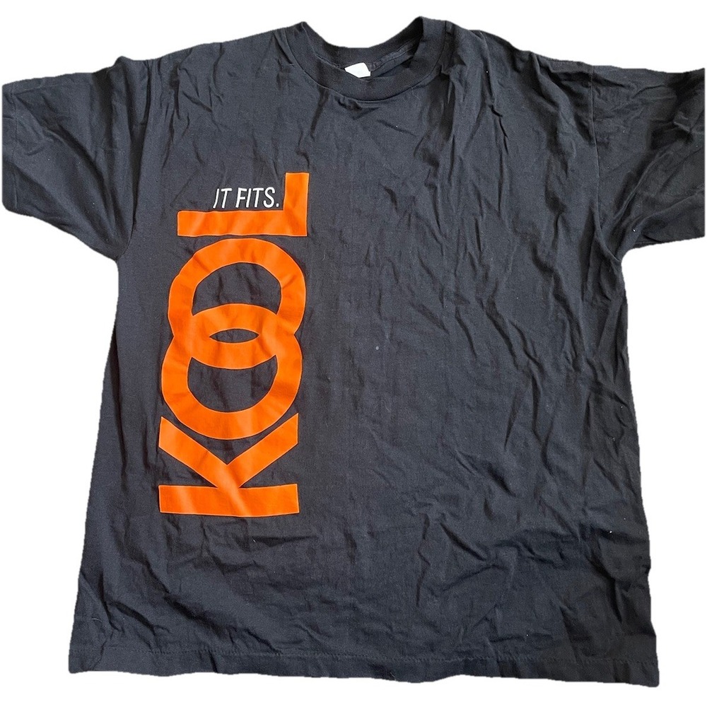VINTAGE 90s Single Stitch Kool T Shirt Men XL  Black Orange Cigarettes Promo